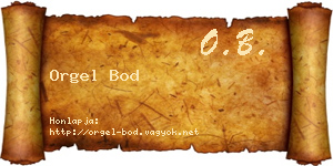 Orgel Bod névjegykártya